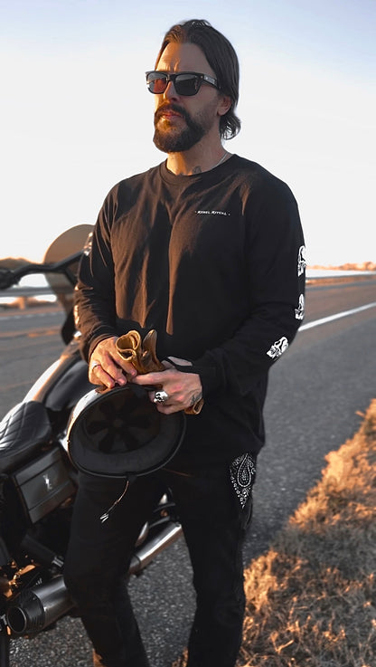 "BORN TO ROAM" MOTO LONG SLEEVE